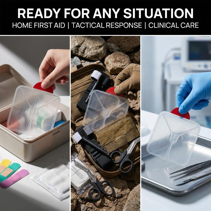 First Aid Kit - Square Chest Seal Vented Dressing Bandage