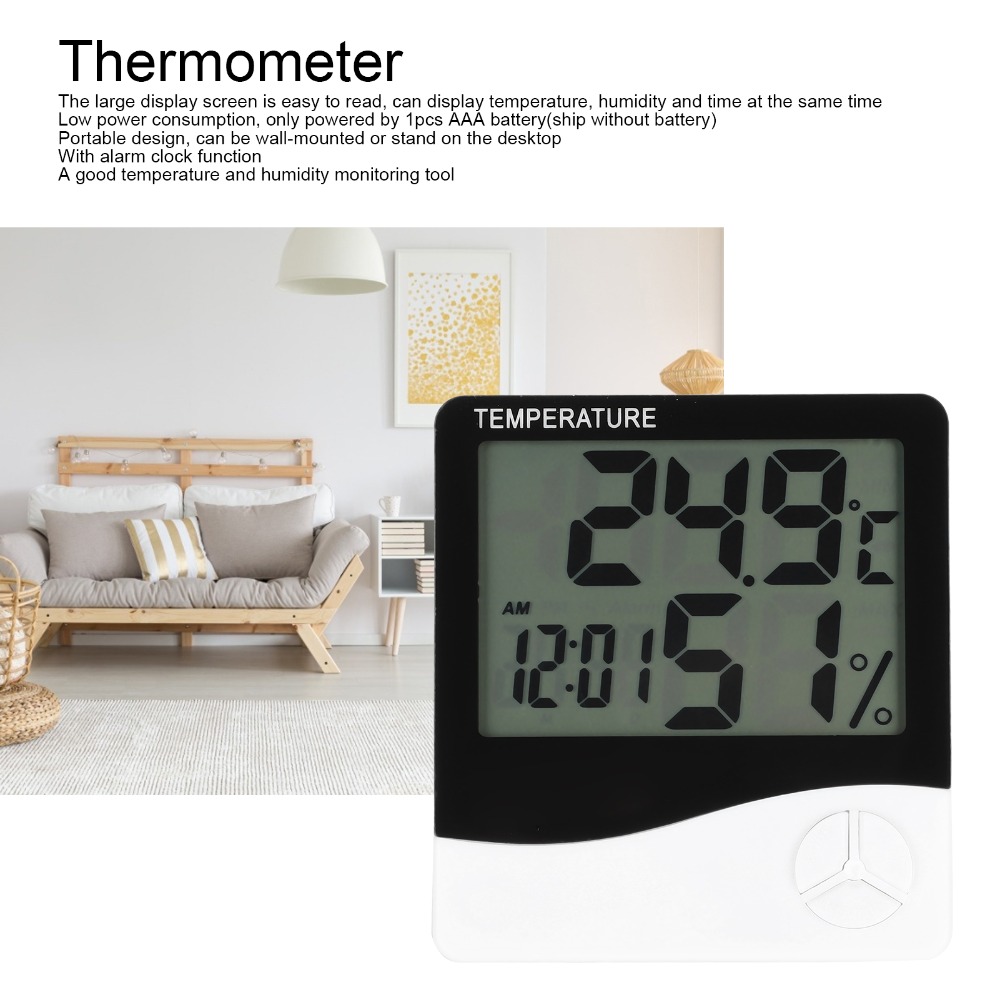 Large Display Screen Indoor Th - Thermometer Digital ulasan dan harga