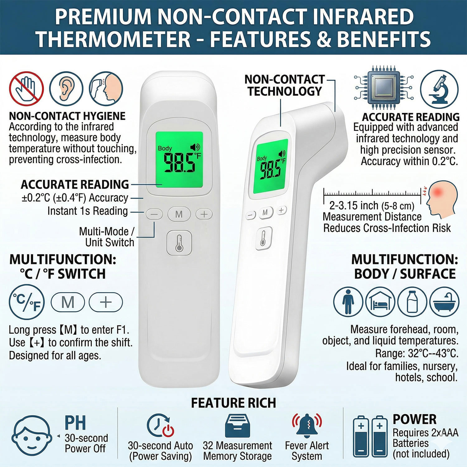 Non Contact Infrared Forehead  - Pulse Oximeter ulasan dan harga