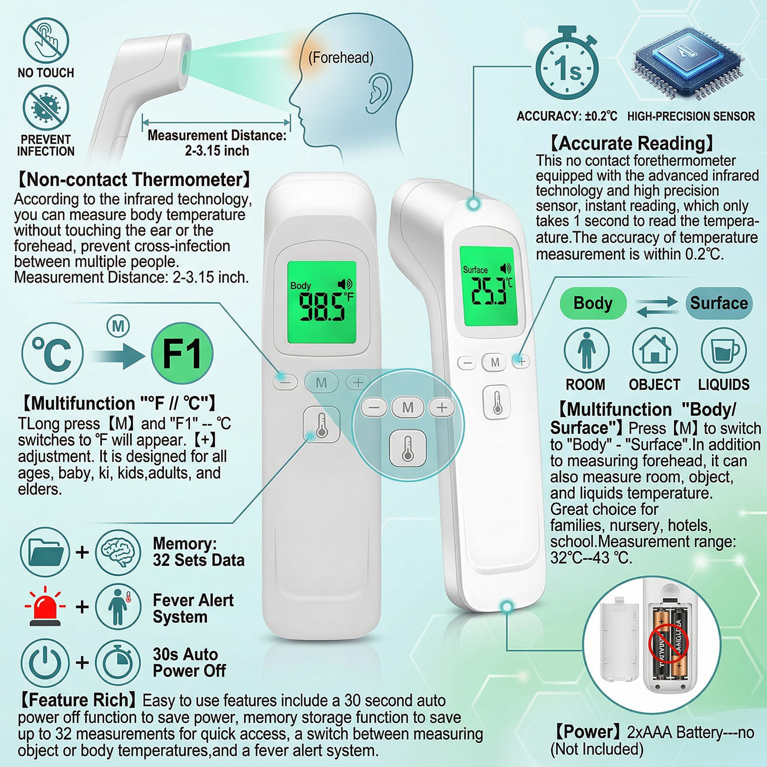 Digital Forehead Thermometer E - Pulse Oximeter ulasan dan harga