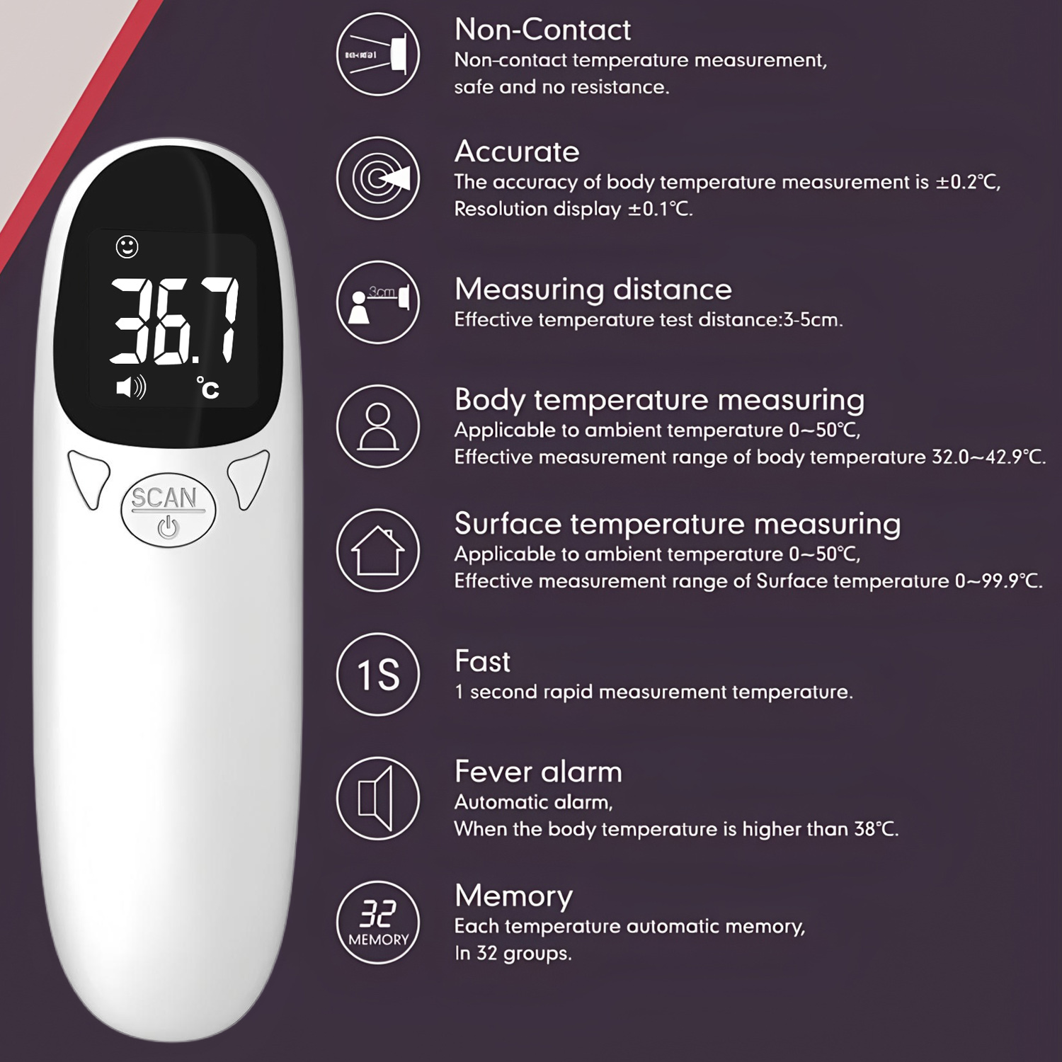 Medical Infrared Thermometer D - Pulse Oximeter ulasan dan harga
