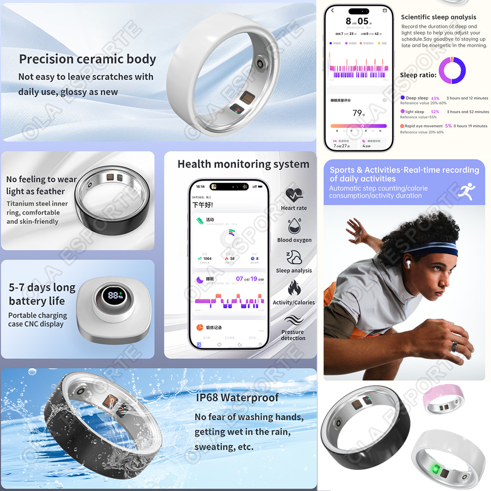 Ceramic Smart Ring Heart Rate  - Blood Pressure Monitor ulasan dan harga
