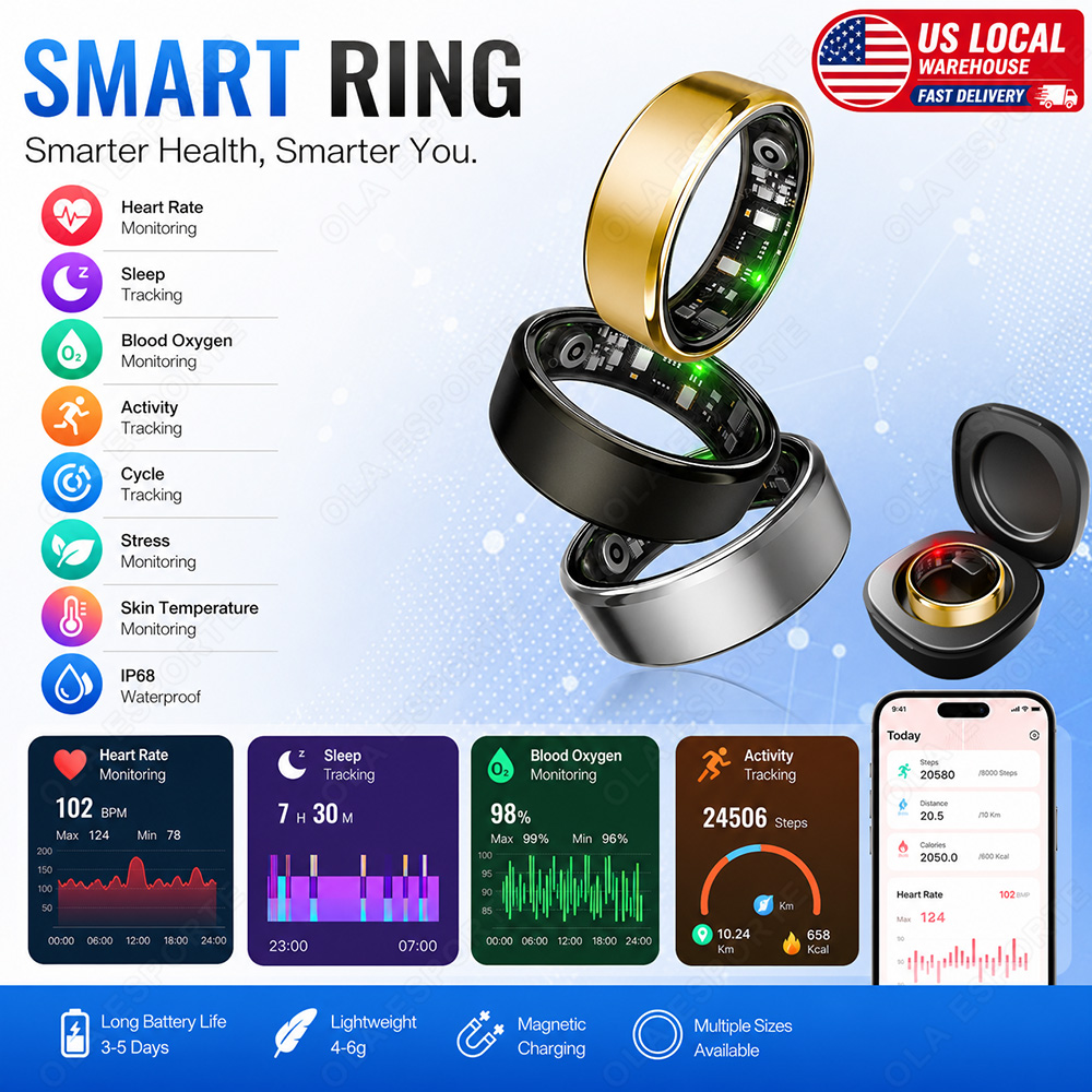 New Smart Ring Waterproof Hear - Blood Pressure Monitor ulasan dan harga